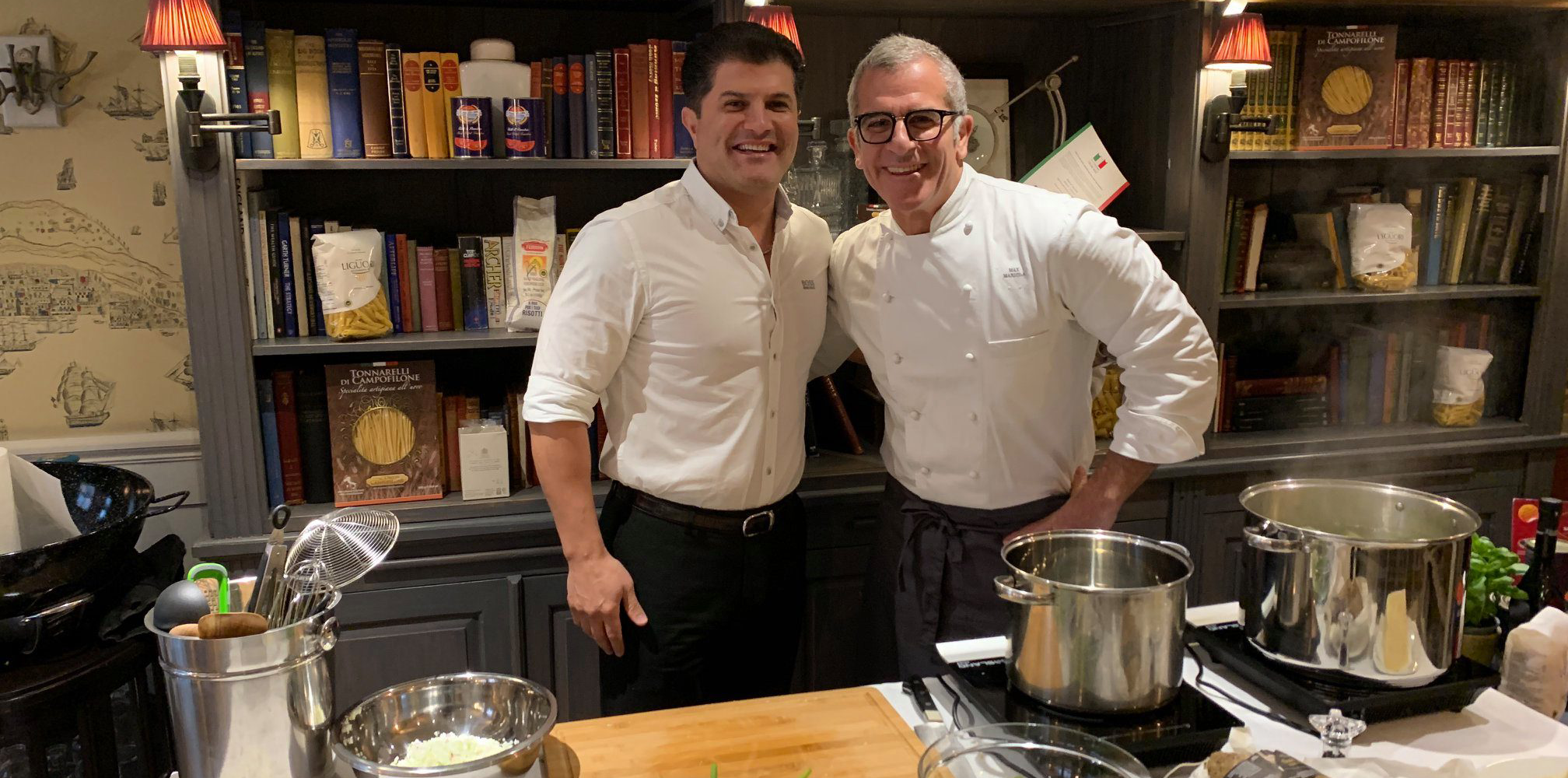Italian Celebrity Chef Max Mariola with Vivere Chef Babak Teherkhani